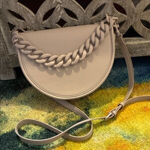 BCBGeneration Cream Crossbody Bag with Chain Detail